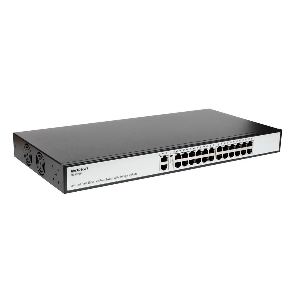 Коммутатор Origo OS1226P/285W OS1226P/285W/A1A (L2) 24x100Мбит/с 2x1Гбит/с 24PoE+ 285W неуправляемый