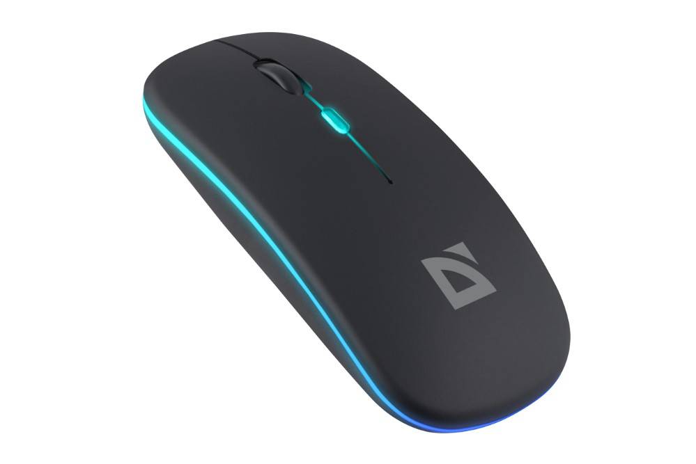 Беспроводная оптическая мышь Defender 52261 Coda MB-261 черн,2.4ГГц+BT,радужн,300мАч