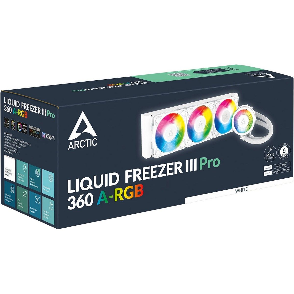 Жидкостная система охлаждения Arctic Cooling  Liquid Freezer III Pro 360 ARGB White Multi Compatible