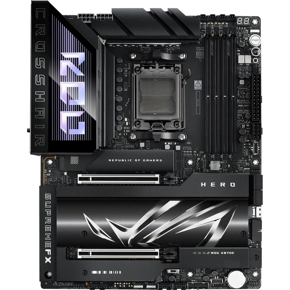 Материнская плата Asus ROG CROSSHAIR X870E HERO Socket AM5 AMD X870E 4xDDR5 ATX AC`97 8ch(7.1) 5Giga