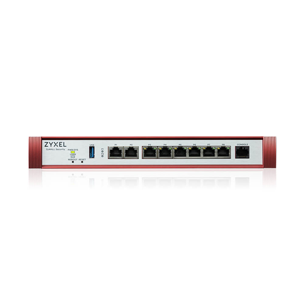 Межсетевой экран Zyxel USG FLEX 200H, Rack, 2xRJ-45: 1/2.5G (LAN/WAN), 6xRJ-45: 1G (LAN/WAN), 1xUSB3