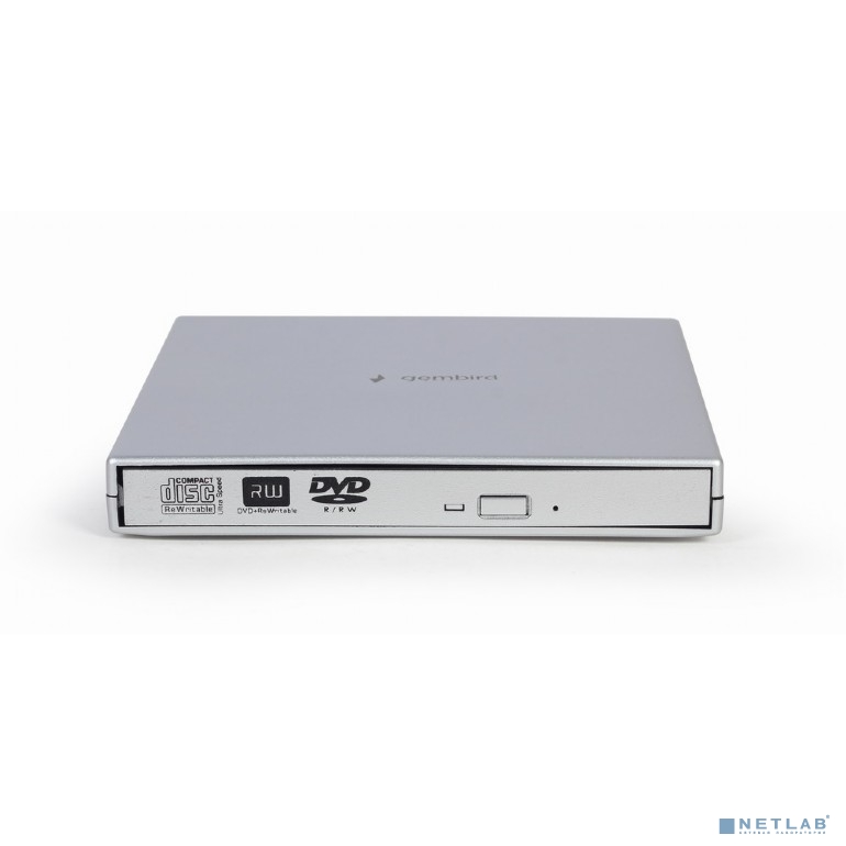 Внешний DVD-привод Gembird DVD-USB-02-SV с интерфейсом USB 2.0 пластик, серебро (115681)