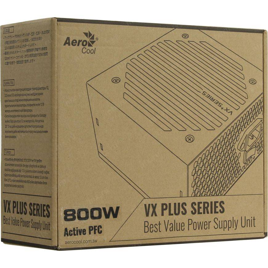 Блок питания Formula V Line VX PLUS 800, 800W, ATX12V v2.3, 12cm Fan (ex Aerocool)