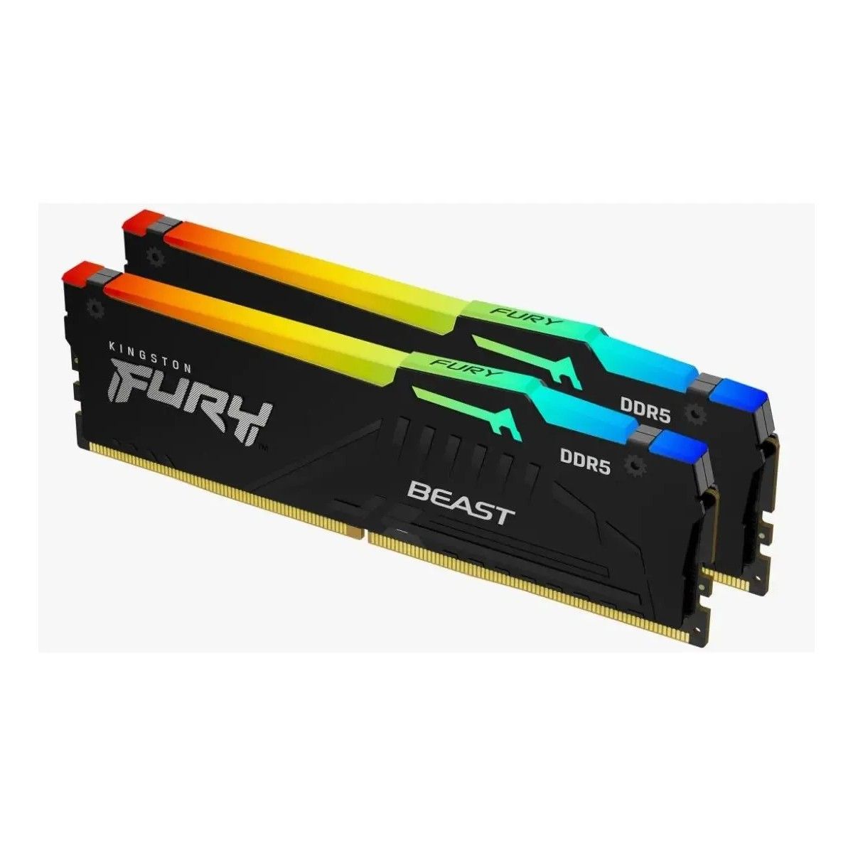 Модуль памяти Kingston 32GB DDR5 5600 DIMM FURY Beast Black RGB kit 2*16,Non-ECC,  CL40, 1.25V, 288-
