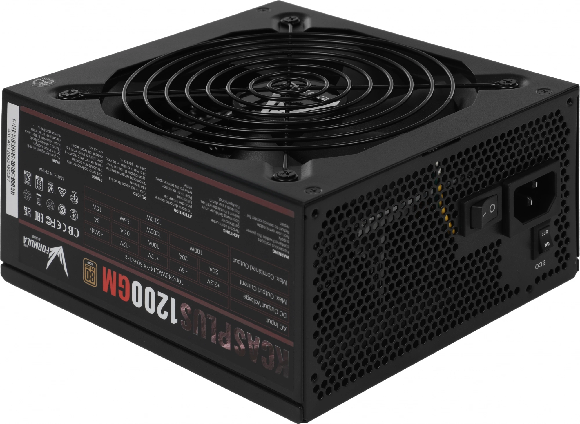 Блок питания Formula ATX 1200W AC KCAS PLUS 1200GM V2 80+ gold (20+4pin) APFC 140mm fan 10xSATA Cab 