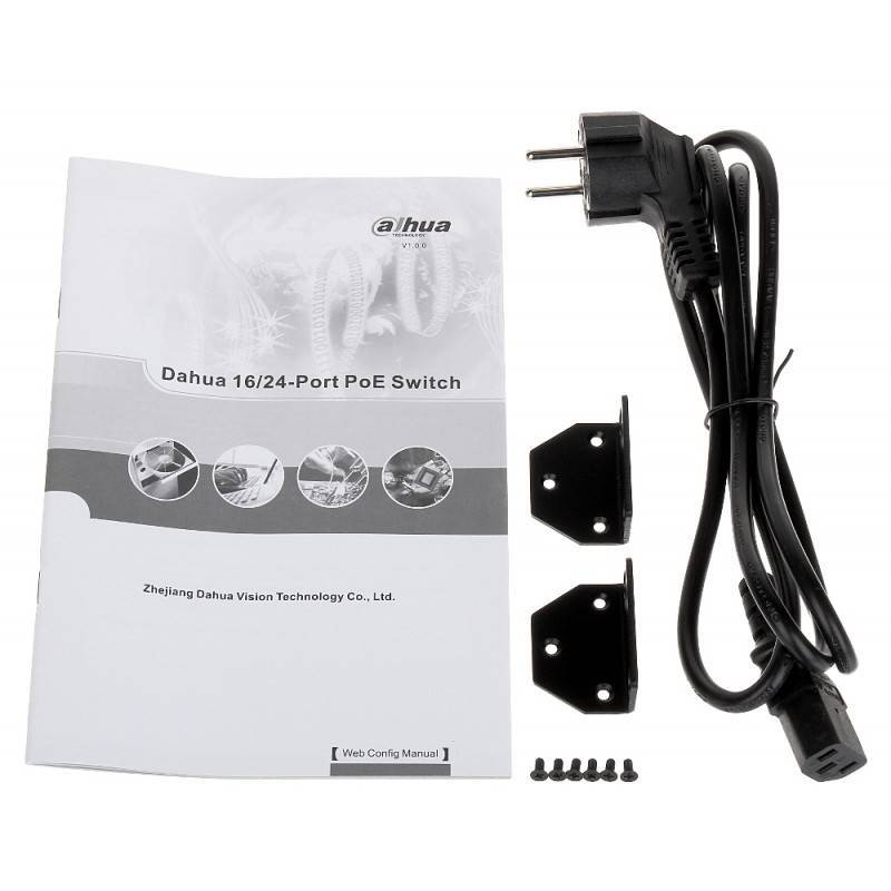 Коммутатор Dahua DH-PFS4226-24ET-360 (L2+) 24x100Мбит/с 2x1Гбит/с 2xКомбо(1000BASE-T/SFP) 22PoE+ 2Po