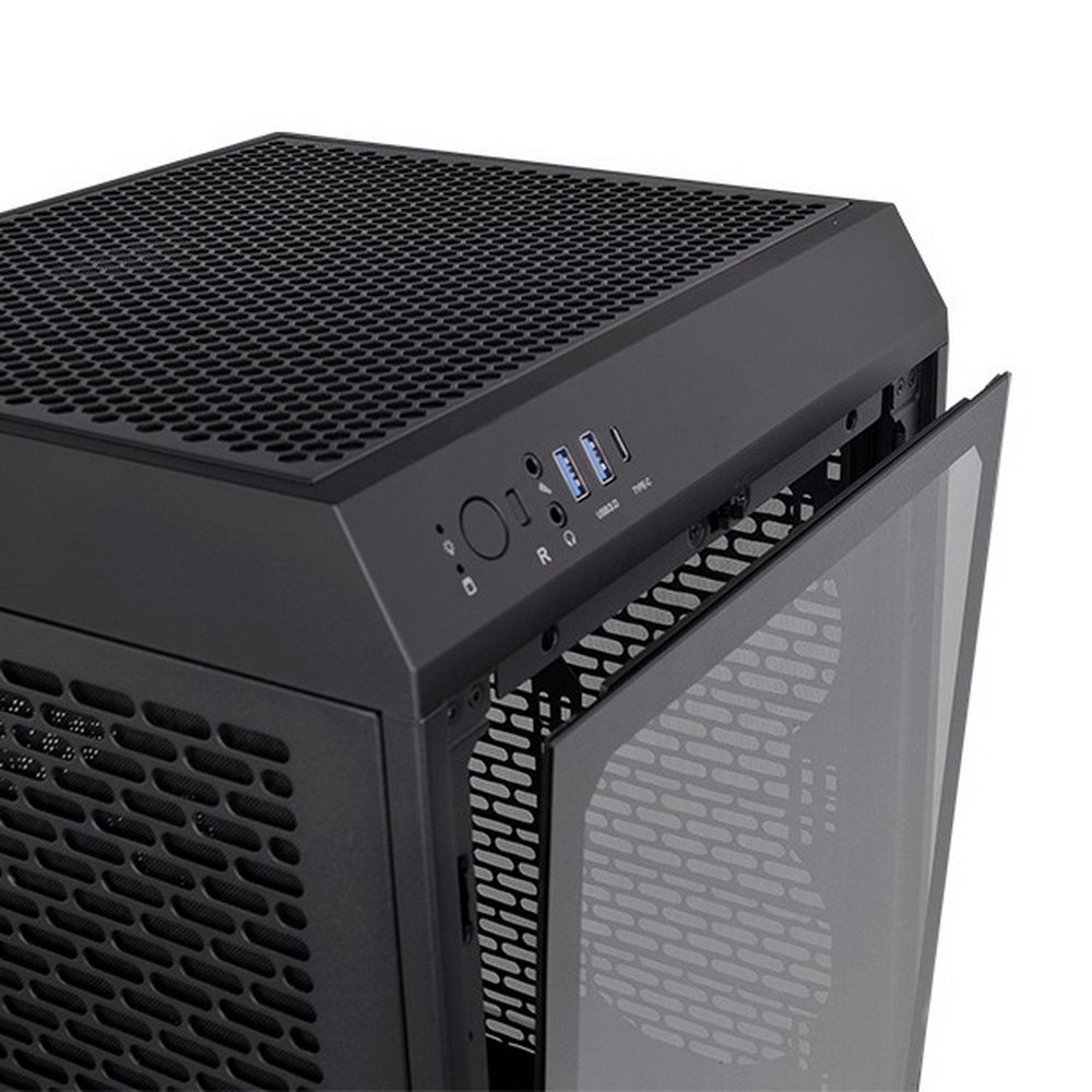 Корпус Thermaltake The Tower 200/Black/Win/SPCC/Tempered Glass*1/CT140 Fan*2/Color Box