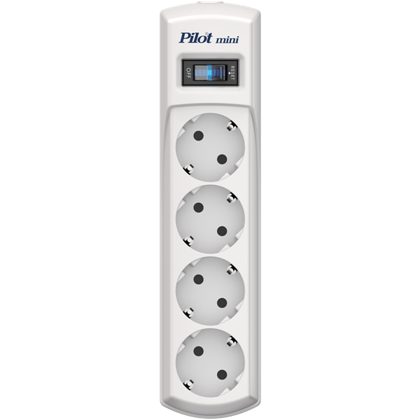 Сетевой фильтр Pilot mini 3м (4 розетки) белый (коробка)