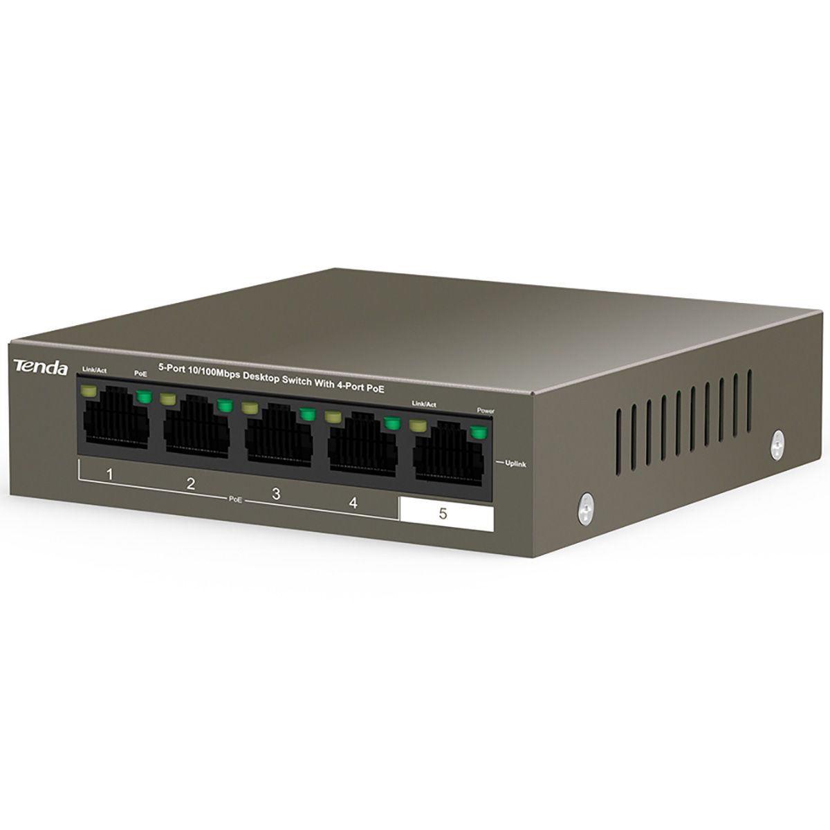 Коммутатор Tenda TEF1105P-4-63W (L2) 5x100Мбит/с 4PoE 58W неуправляемый