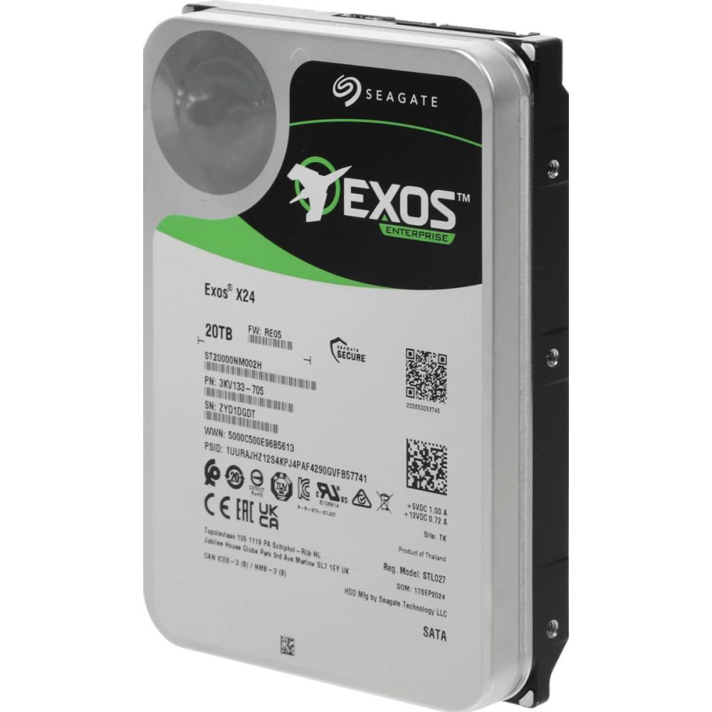Жесткий диск Seagate SATA-III 20TB ST20000NM002H Server Exos X24 4KN (7200rpm) 512Mb 3.5"