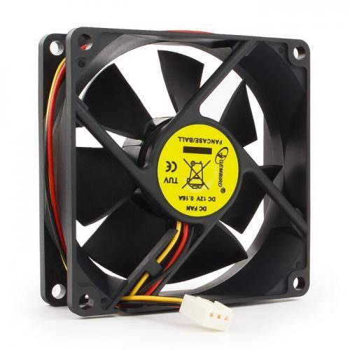 Gembird Вентилятор для корпуса 80x80x25mm, ball, узкий разъем 3 pin [FANCASE/BALL]