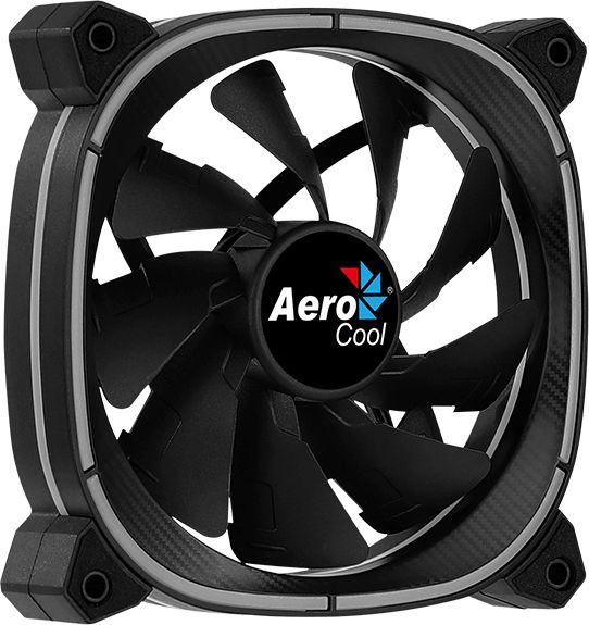Вентилятор для корпуса Aerocool Astro 12 ARGB 120х120x25 черный 6-pin 17.5дБ (ASTRO 12 ARGB) Ret