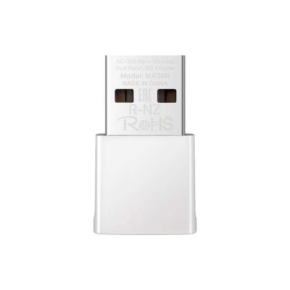 Сетевой адаптер Wi-Fi Mercusys MA30N AC1300 USB 2.0 (ант.внутр.)