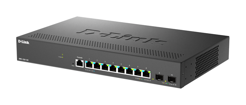 Коммутатор D-Link Управляемый L2 коммутатор, 8x2.5GBase-T, 2x10GBase-X SFP+, защита от статического 