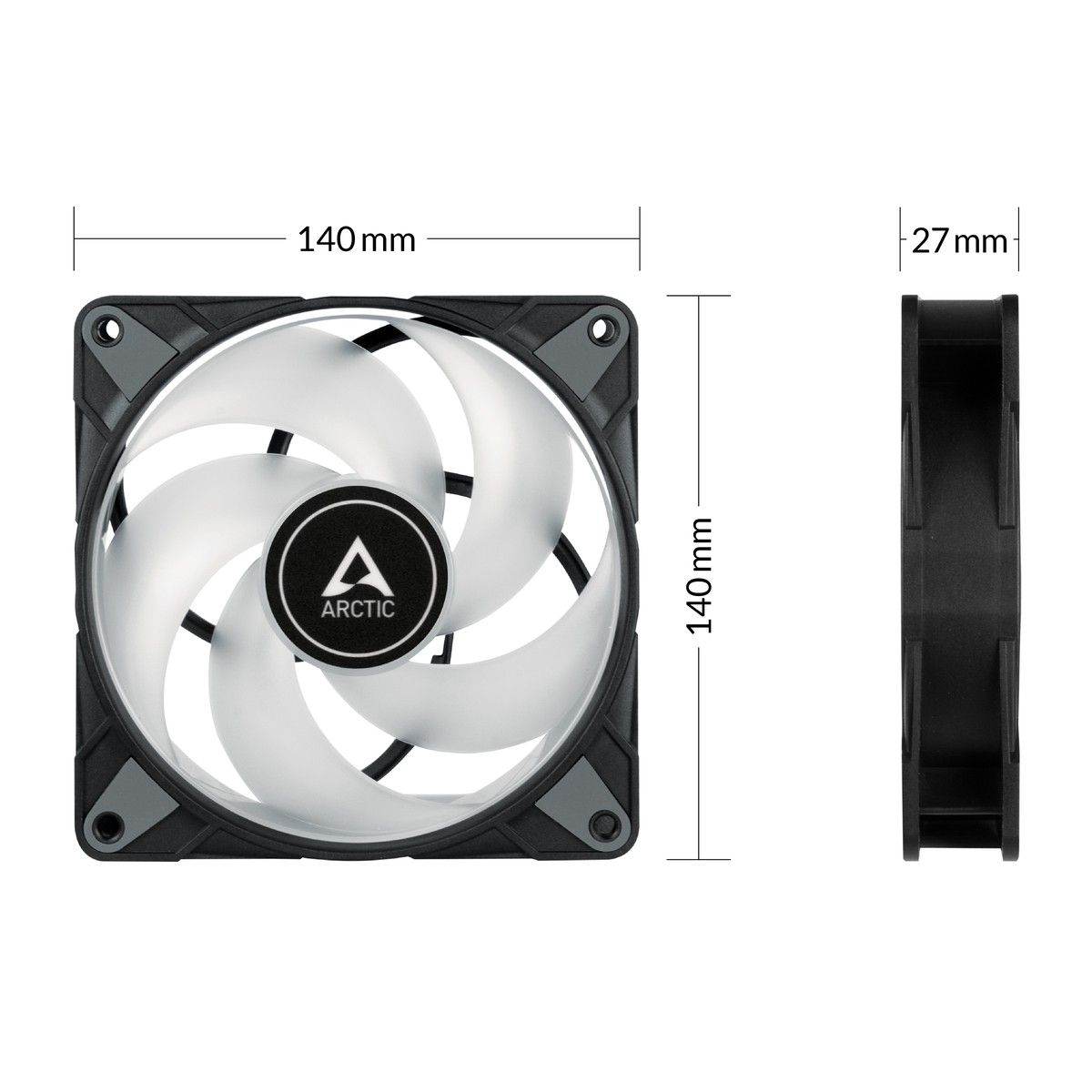 Вентилятор Arctic Cooling ARCTIC P14 PWM PST A-RGB 0dB (Black) - retail (ACFAN00239A)