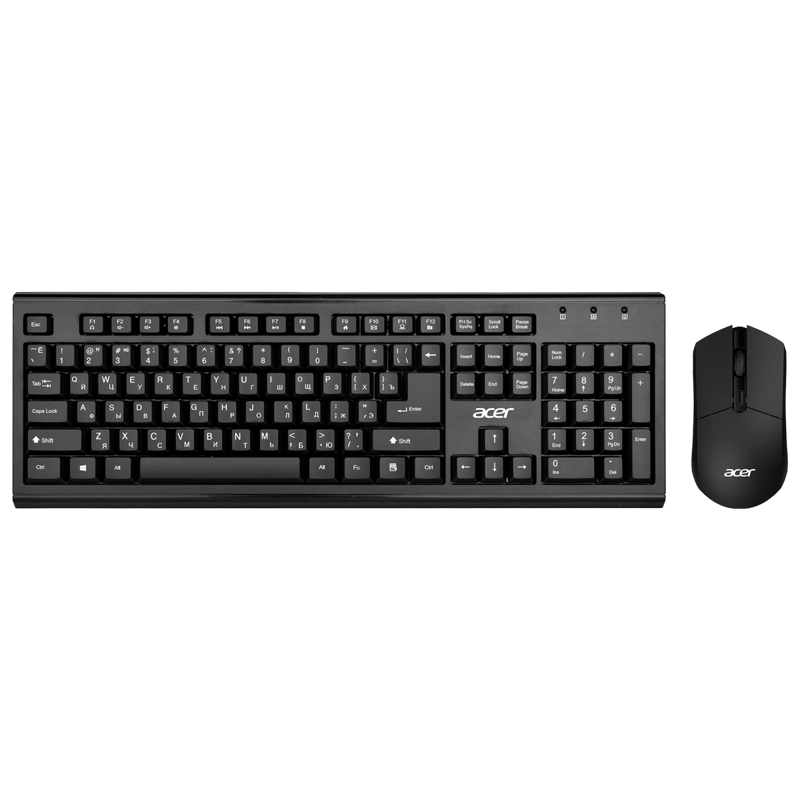 Клавиатура + мышь Acer OKR120 клав:черный мышь:черный USB беспроводная Multimedia (ZL.KBDEE.007)