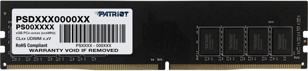 Память DDR4 16Gb 3200MHz Patriot PSD416G320081 Signature RTL Gaming PC4-25600 CL22 DIMM 288-pin 1.2В