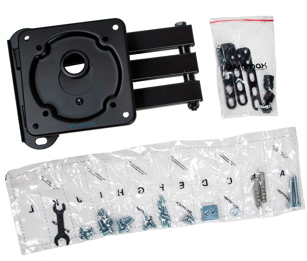 Кронштейн для телевизора Kromax DIX-14 черный 15"-42" макс.20кг настенный поворотно-выдвижной и накл