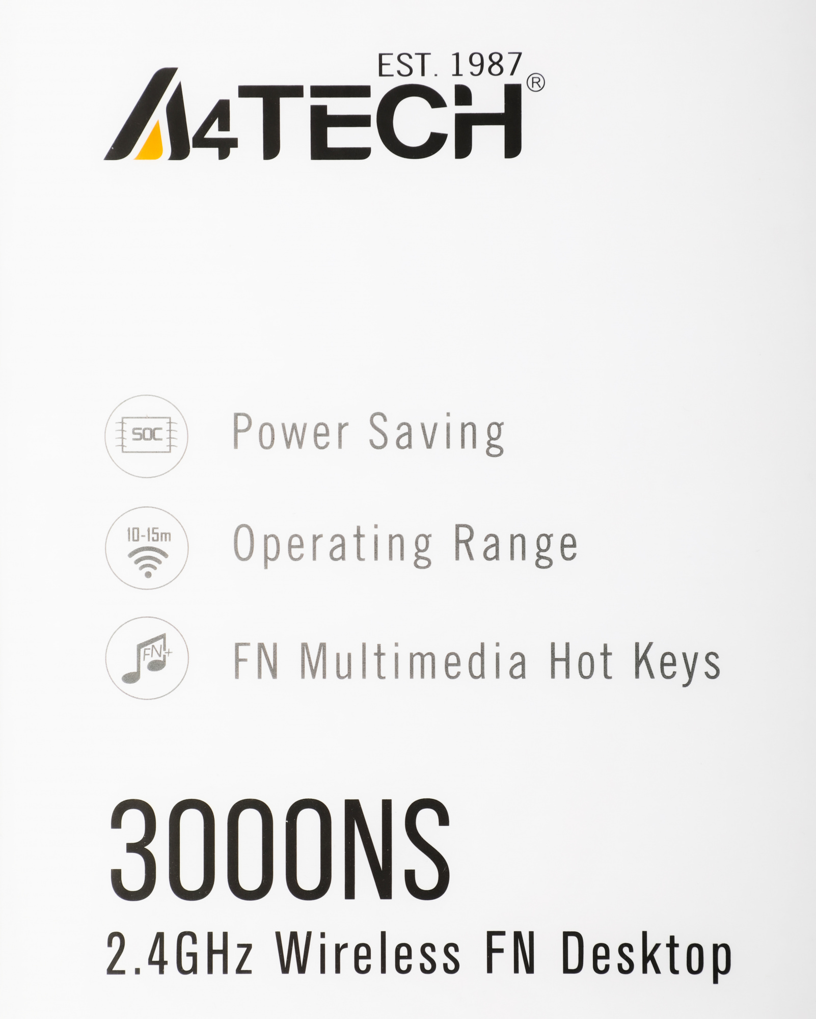 Клавиатура + мышь A4Tech 3000NS клав:черный мышь:черный USB беспроводная Multimedia