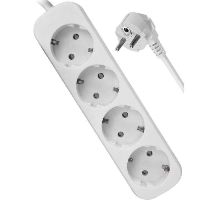 Сетевой удлинитель Defender E418 1.8м (4 розетки) белый (пакет ПЭ)