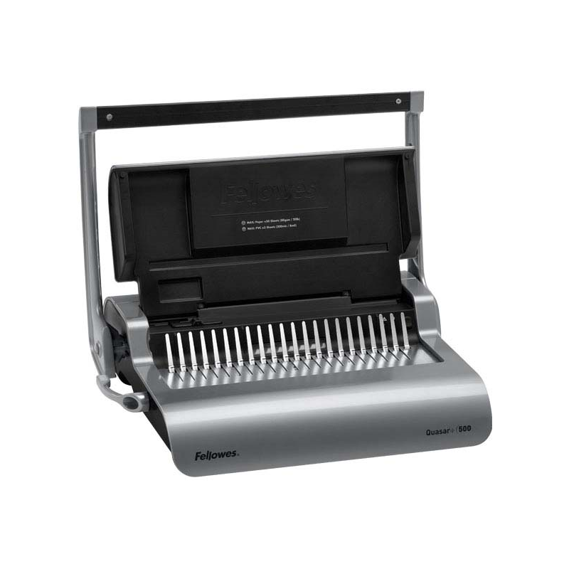 Fellowes® Переплетчик QUASAR+ на пластиковую пружину, сшивает до 500 лст., перфорирует 25 лст.