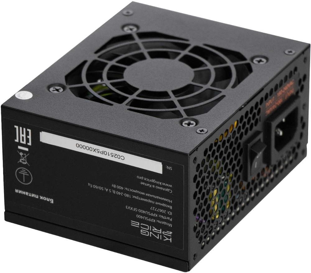 Блок питания KingPrice SFX 400W KPPSU400 (20+4pin) PPFC 80mm fan 3xSATA