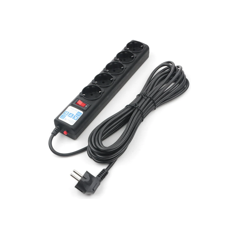 Сетевой фильтр Powercube SPG5-C2 1.9м (5 розеток) черный (коробка)