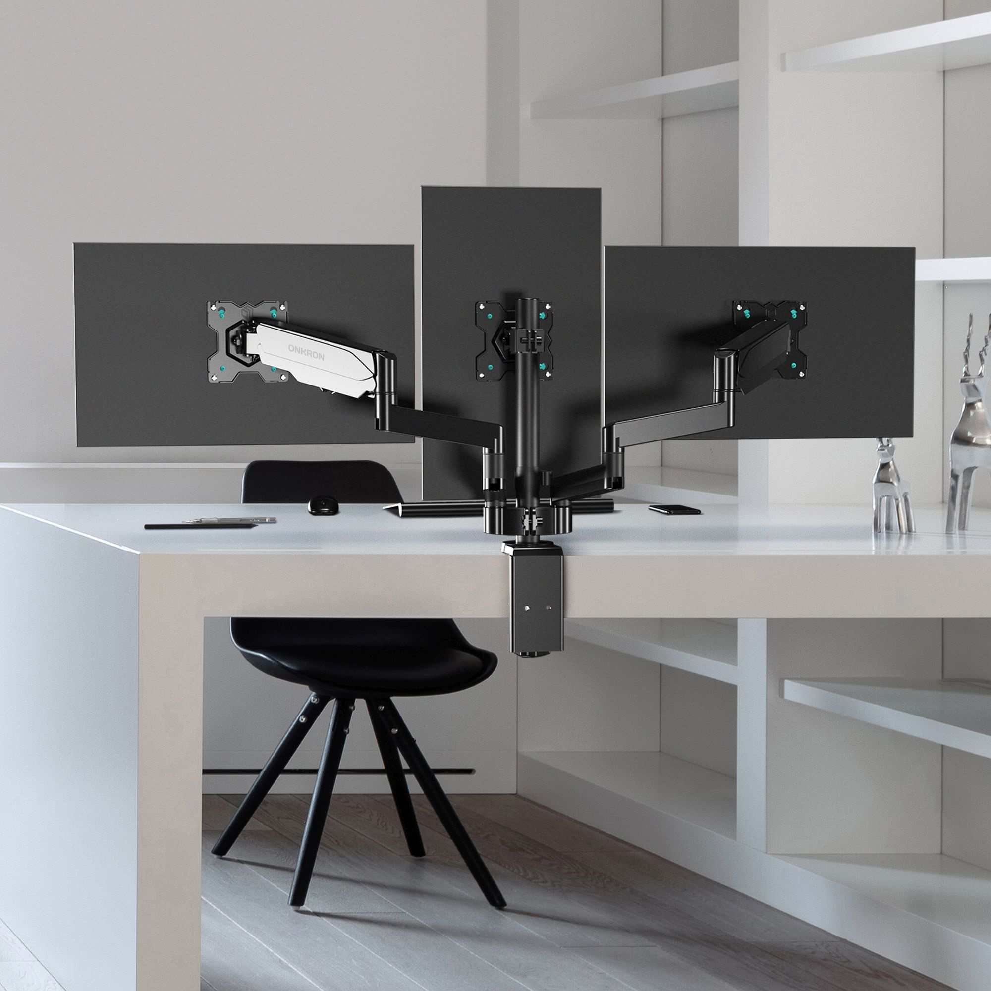 Кронштейн для мониторов Onkron G280 черный 13"-32" макс.24кг настольный поворот и наклон верт.переме