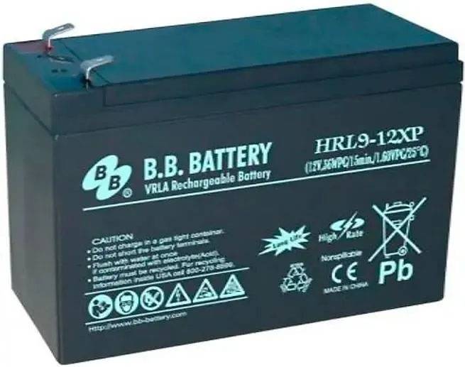 B.B. Battery АКБ HRL 9-12XP (12V 9Ah  ДхШхВ 151x65x94 мм, масса 2,75 кг) клеммы F2