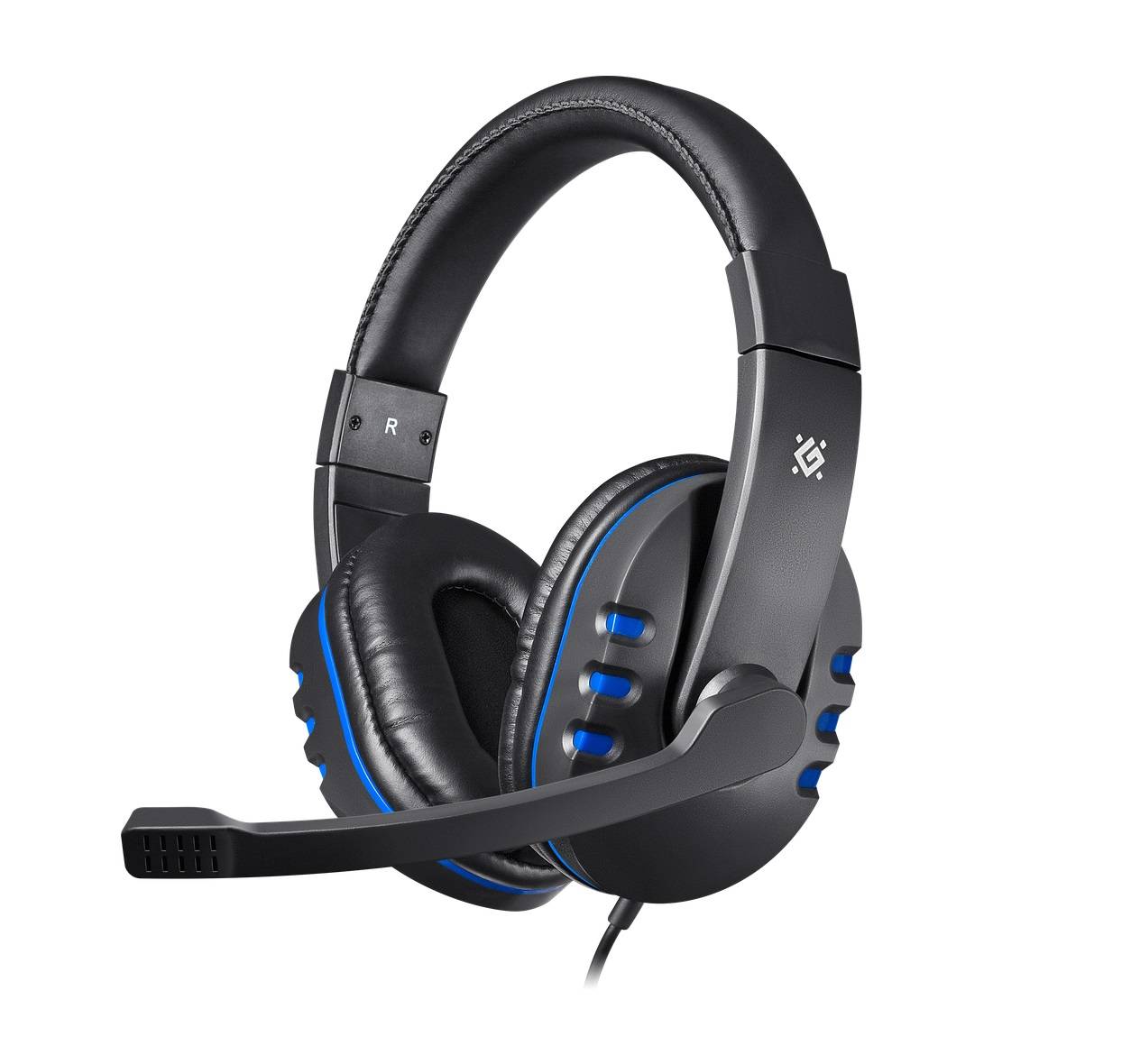 Наушники с микрофоном Defender Warhead G-160 черный/синий 2.5м накладные оголовье (64118)