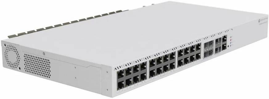 Коммутатор MikroTik CRS326-4C+20G+2Q+RM (L3) 1x100Мбит/с 20x2.5Гбит/с 4xКомбо(10GBase-T/SFP+) 2xQSFP