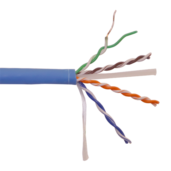 Витая пара Кабель LANMASTER  UTP, 4x2, кат 6, 550Mhz, LSZH (HFLT), синий, 305 м