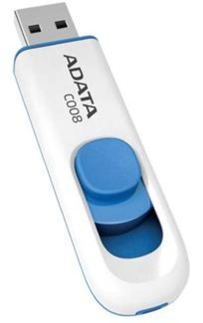 Флеш Диск A-Data 32Gb Classic C008 AC008-32G-RWE USB2.0 белый/синий