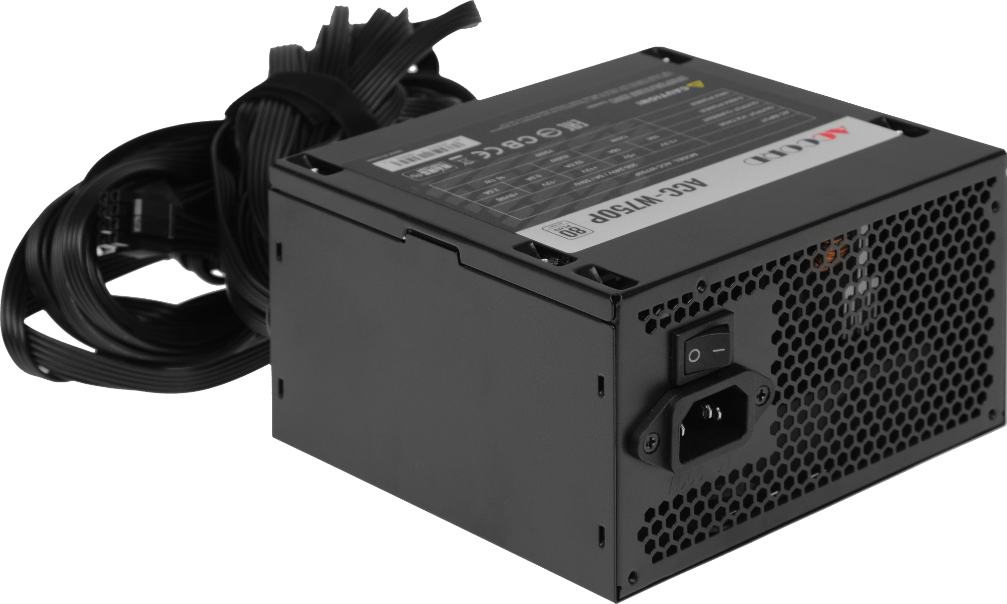 Блок питания Accord ATX 750W ACC-W750P 80 PLUS WHITE (20+4pin) 120mm fan 6xSATA RTL