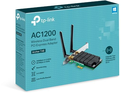Сетевой адаптер Wi-Fi TP-Link Archer T4E AC1200 PCI Express (ант.внеш.съем) 2ант.