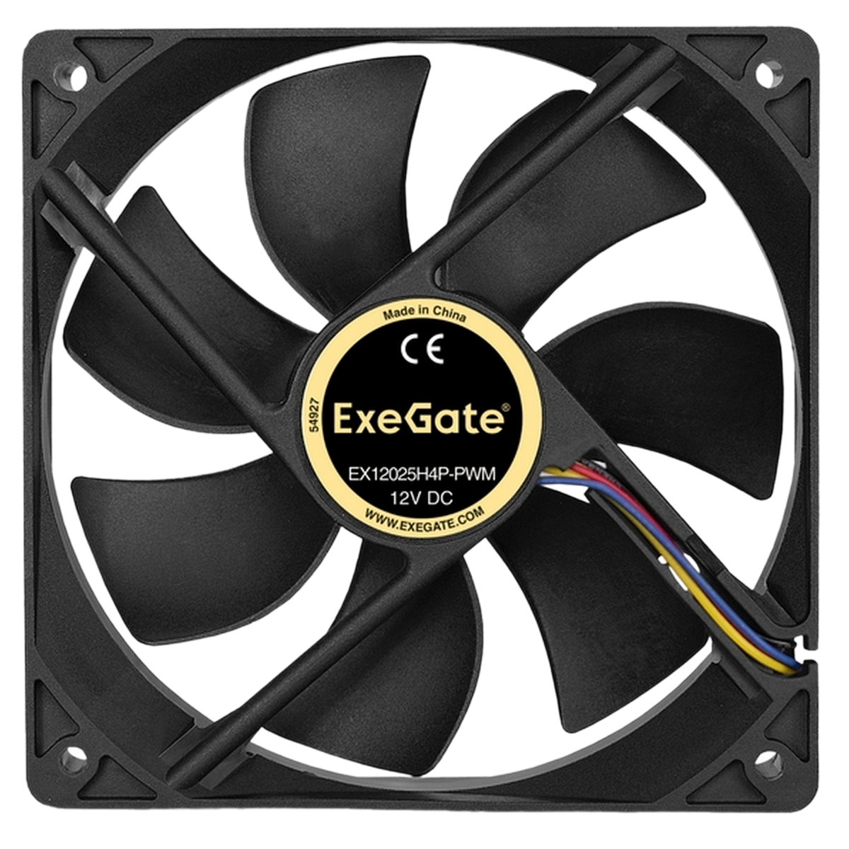 Вентилятор ExeGate E12025H4P-PWM, 120x120x25 мм, гидродинамический, 4pin, PWM, 24dBA