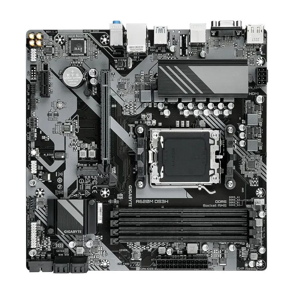 Материнская плата Gigabyte OEM A620M DS3H, Socket AM5, AMD A620, 4xDDR5-5200, D-SUB+HDMI+DP, 1xPCI-E
