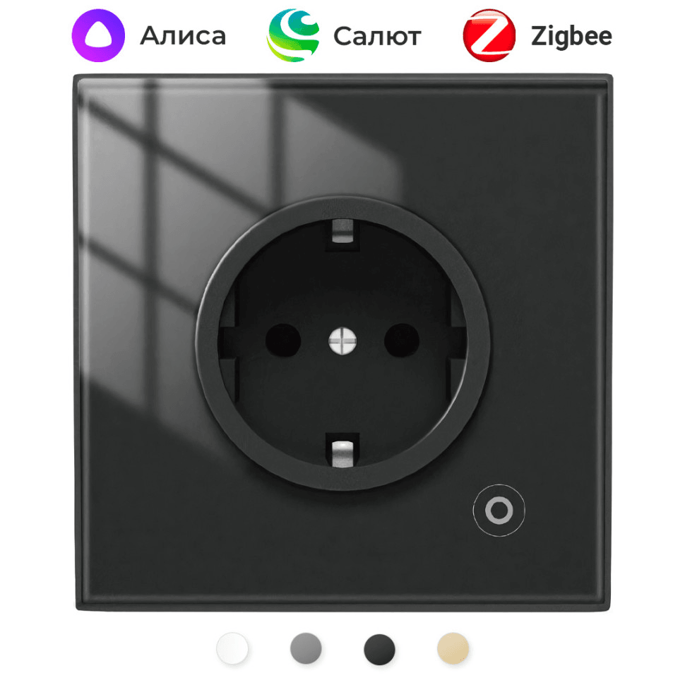 Розетка Moes Zigbee Smart Wall Socket черный модели ZK-EU