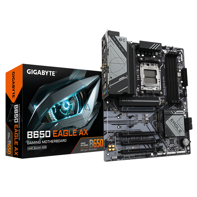 Материнская плата Gigabyte B650 EAGLE AX Socket AM5 AMD B650 4xDDR5 ATX AC`97 8ch(7.1) GbLAN RAID+HD