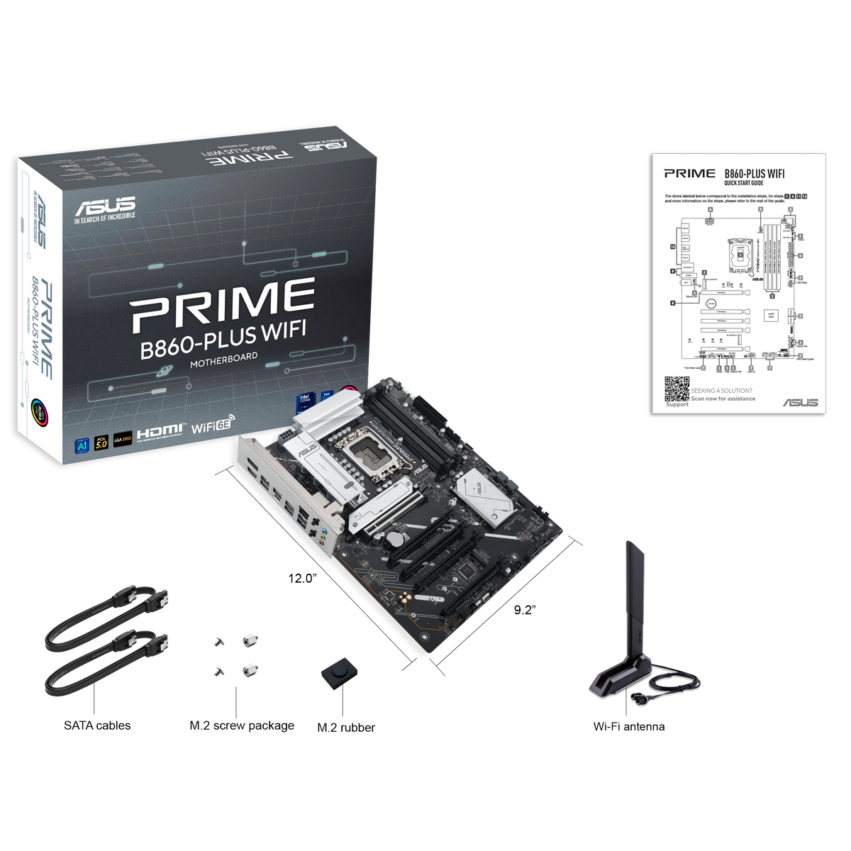 Материнская плата Asus PRIME B860-PLUS WIFI Soc-1851 Intel B860 4xDDR5 ATX AC`97 8ch(7.1) 2.5Gg RAID