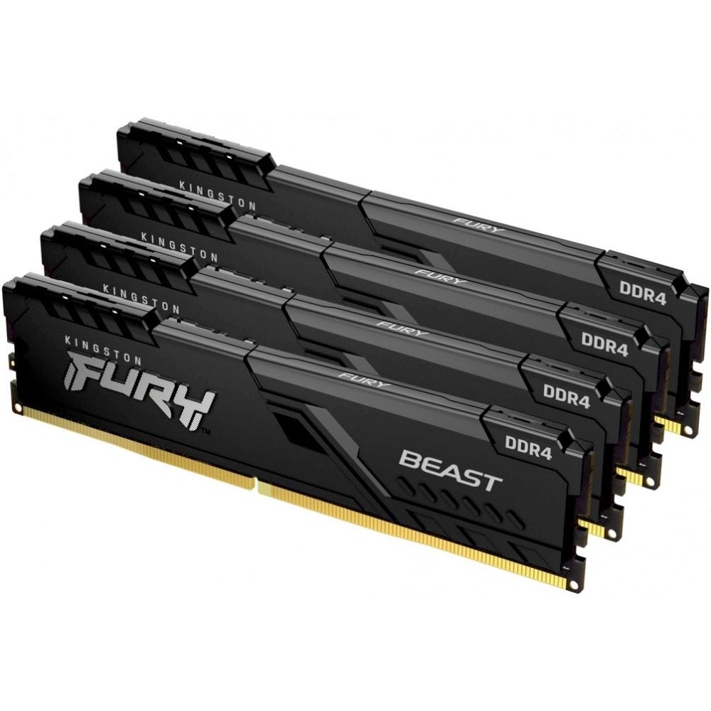 Память DDR4 4x16Gb 3600MHz Kingston KF436C18BBK4/64 Fury Beast Black RTL Gaming PC4-28800 CL18 DIMM 
