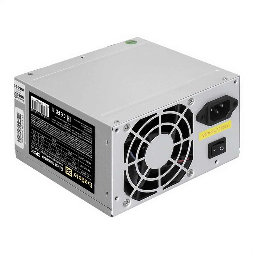 Блок питания 500W ExeGate CP500 (ATX, 8cm fan, 24pin, 4+4pin, 3xSATA, 2xIDE)