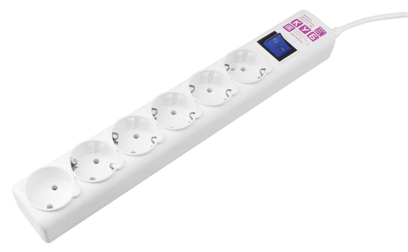 Сетевой фильтр Power Cube сетевой фильтр, 0.5 метра, 6 розеток (5 с заземлением + 1 без заземления),
