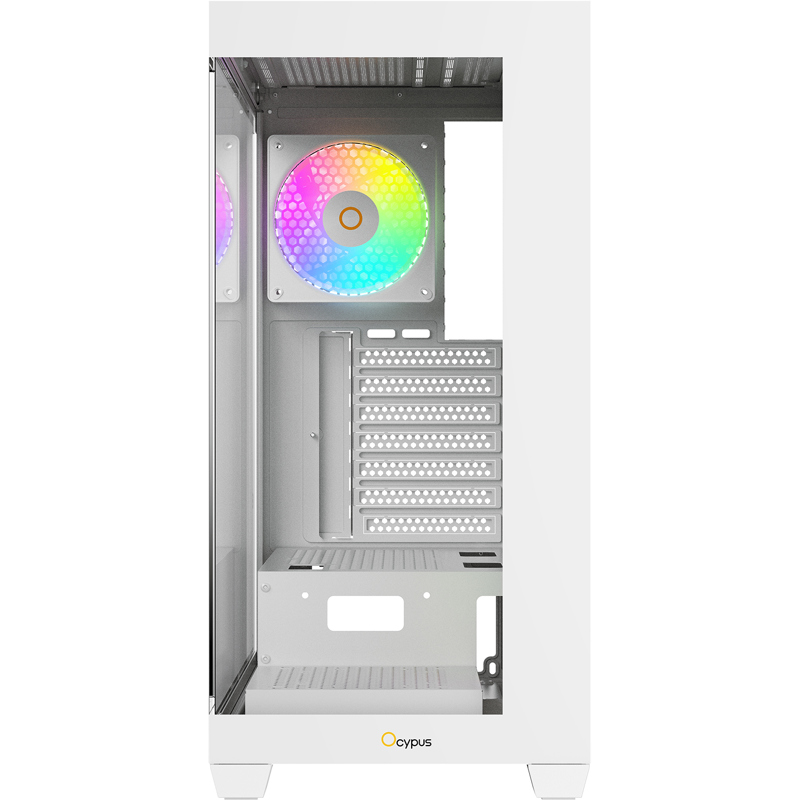 Корпус Ocypus Gamma C72 WH ARGB, Midi-Tower, TG, 4x120mm ARGB, 2xUSB-A 2.0 + 1xUSB-A 3.0, ATX, mATX,