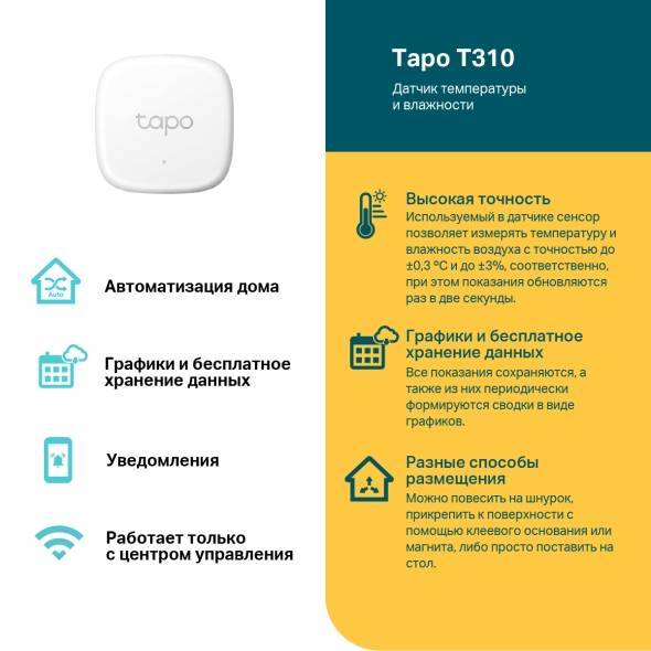 Умный дом TP-LINK Tapo T310 Умный датчик температуры и влажности
