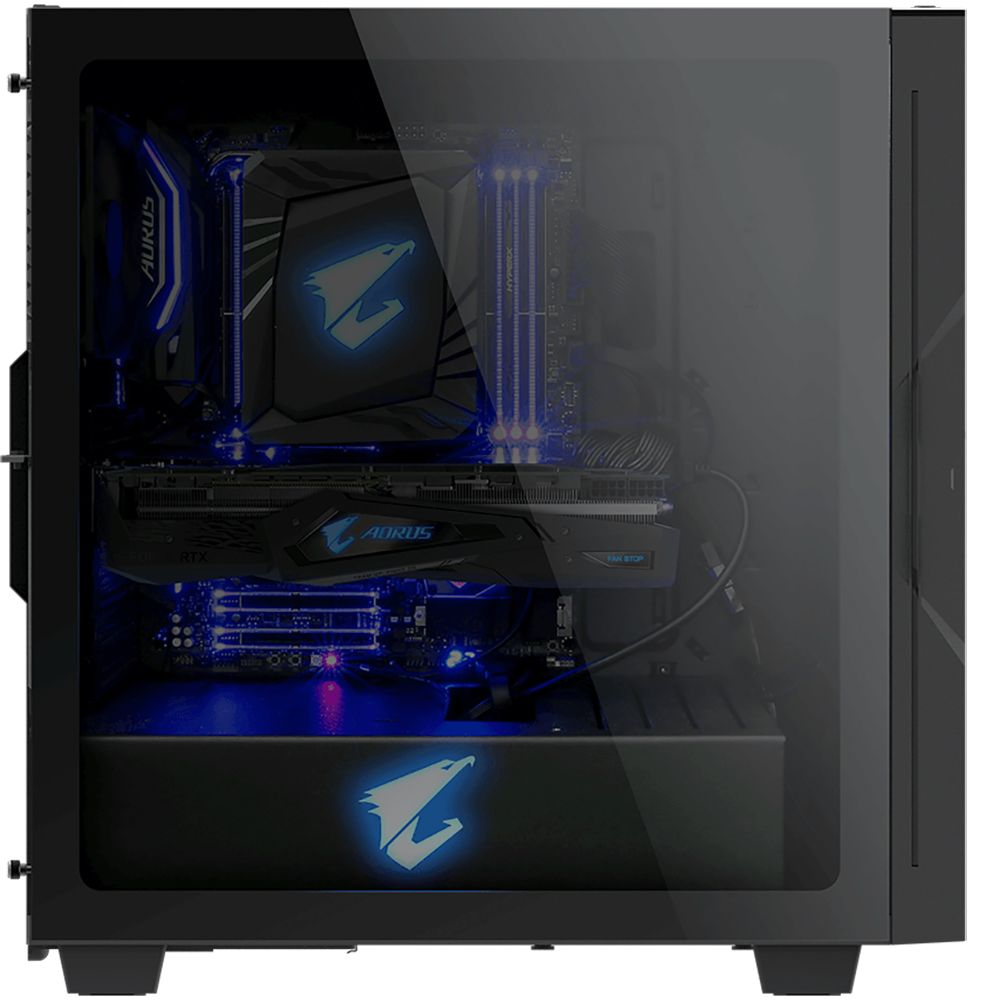 Корпус Gigabyte AORUS C300 Glass MidTower, ATX, USB-C x1, USB3.0 x2, Audio I/O, GPU:400mm, Black, TG