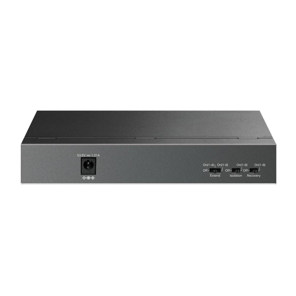 коммутатор TP-Link LS109P, 9-Port 10/100 Mbps Desktop Switch with 8-Port PoE+, 63 W, 250m