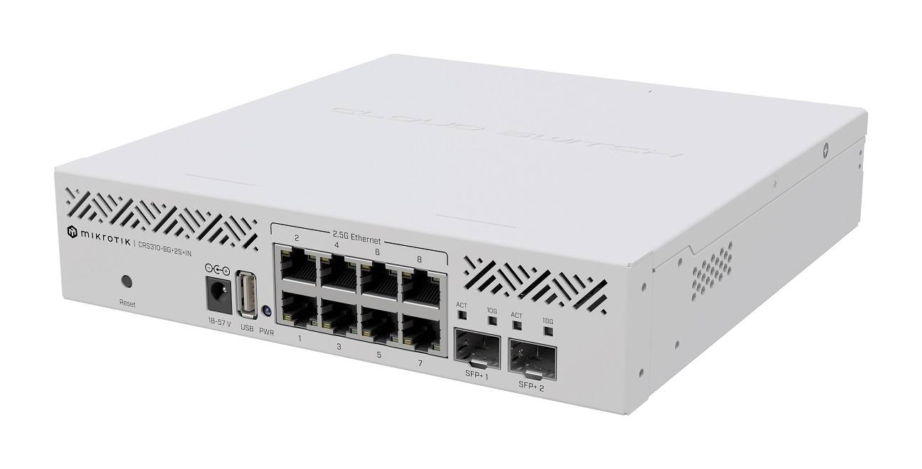 Коммутатор MikroTik CRS310-8G+2S+IN (L3) 8x2.5Гбит/с 2SFP+ управляемый
