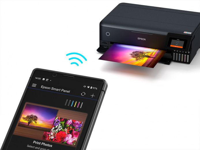 МФУ струйный Epson L8180 (C11CJ21403/402/504/502) A3 Duplex Net WiFi черный