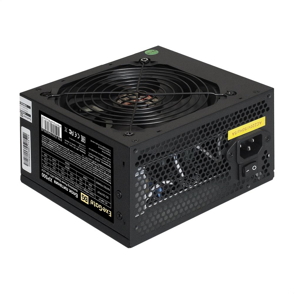 Exegate EX219463RUS / 251775 Блок питания 500W ATX-XP500 OEM, black, 12cm fan, 24+4pin, (6+2)pin PCI